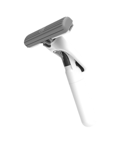 Mop Plat cu Pulverizare, Flippy, Recipient pentru Solutie de Suprafete, Geamuri, Interior Auto, Maner Scurt, Usor de Utilizat, Sistem de Stoarcere, 15.5 x 15.5 x 12.5 cm, Alb