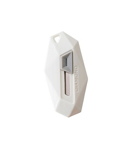 Cutter pentru Cutii, Flippy, Varf Rotunjit si Zimtat, Tip Breloc, 6.5x3.5 cm, Alb