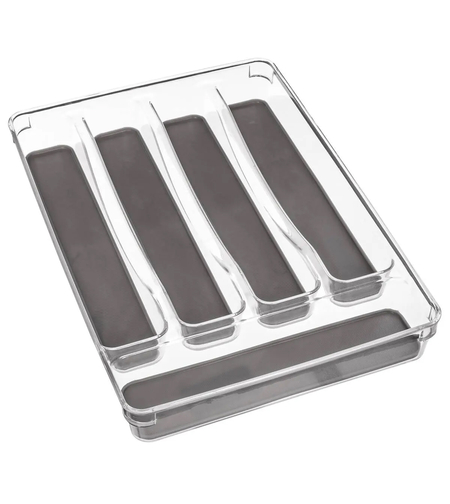 Tava organizare tacamuri 5Five Tidy Smart cu 5 compartimente, 23x33x5 cm, gri