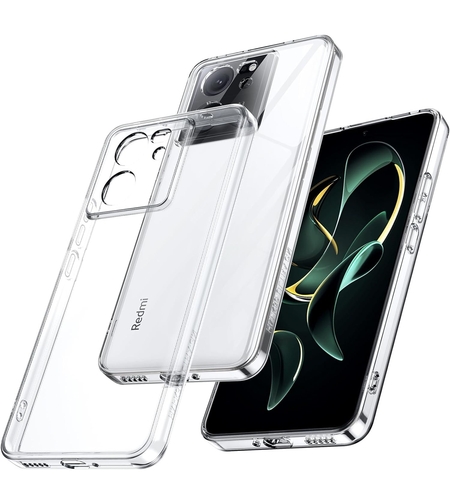 Husa Telefon, Vafy, Compatibila Xiaomi Redmi 13T/13T Pro, Carcasa TPU, Protectie Camere, 1.5 mm, Transparent