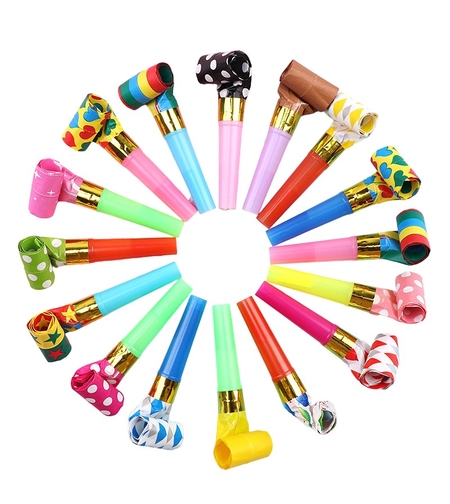 Set 6 Suflatori, Flippy, pentru Petrecere, Tematica Aniversare, 8 cm, Multicolore cu Imprimeu