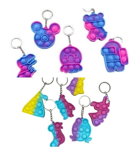 Mini POP IT Jucarie Push Pop Bubble Fidget Breloc, Modele diverse, Multicolor,Model random