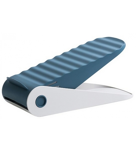 Suport pentru Pantofi, Flippy, cu Două Straturi, Organizator, Antiderapant și Durabil, Inălțime Reglabilă, 25.5x11x7.5 cm, Albastru, 150 g