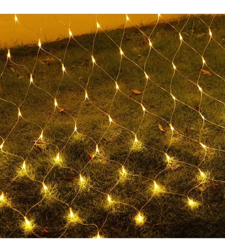 Instalatie de Craciun, Flippy®, Tip Plasa, 1.5 x 1.5 m, 120 LED-uri, Interconectabila, Alb Cald