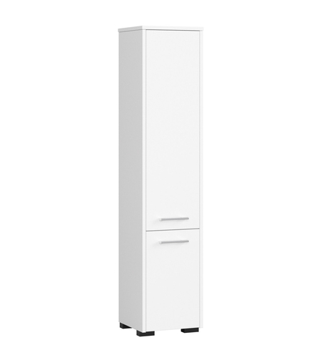 Dulap baie tip coloana cu 2 usi si 5 rafturi, PAL laminat, 30x30x140 cm, alb mat