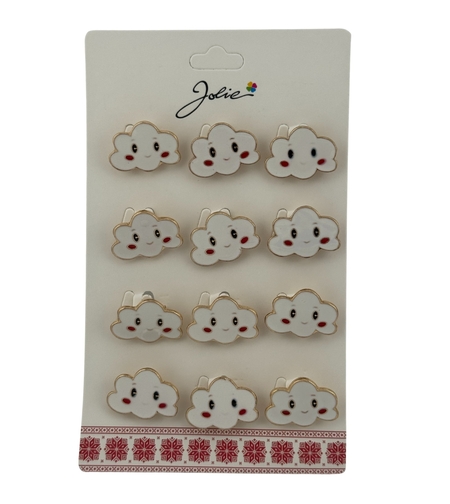 Set 12 Brose Martisor pentru Copii, Jolie, Model Norisor, Alb