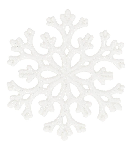 Decoratiune brad fulg de zapada, set 8 bucati, 8cm, alb