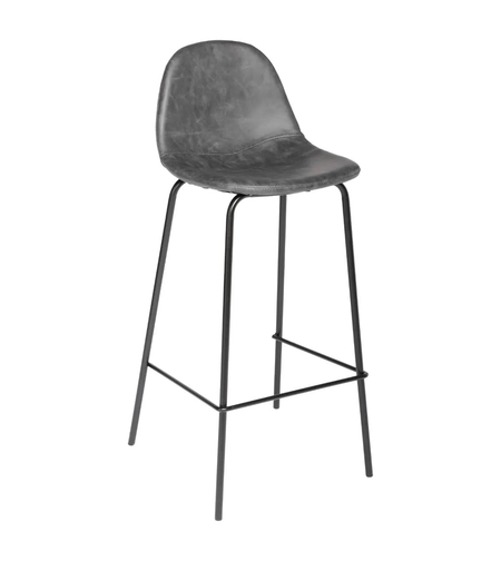 Scaun bar Atmosphera Vladi, cadru metal si lemn, 44x42x95 cm, gri