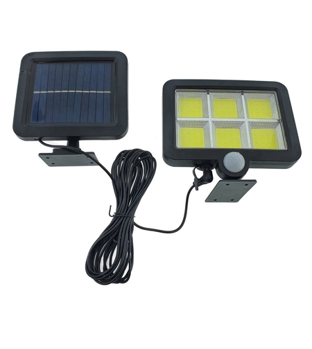 Lampa Solara LED 120 COB, Flippy, 6 Grile, Senzor de Lumina si Miscare, Lungime Cablu 4.8 m, Lumina Alba