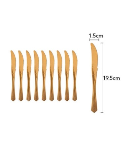 Set 10 Cutite de unica Folosinta, Floppy, Plastic 17x1.6 cm, bronz