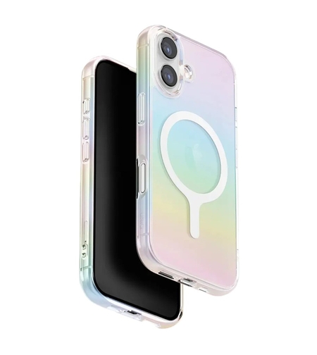 Husa Telefon, Vafy, Compatibila iPhone 17, Model Cameleon, Magsafe, Schimbare Gradient de Culoare din Unghiuri Diferite, Multicolor