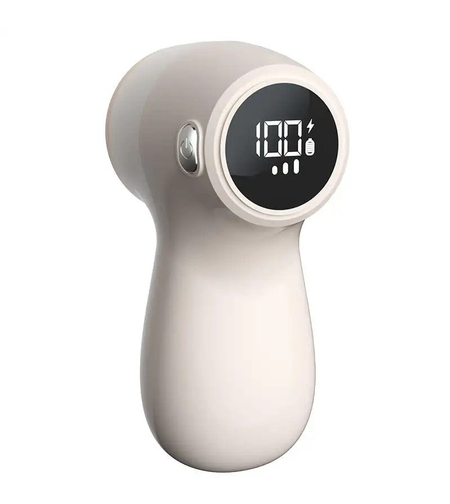 Aparat Electric de Curatat Scame 2in1, Vafy, Indepartare Scame si Aspirare, 15 x 8.5 cm, din ABS si Otel Inoxidabil, Incarcare USB Tip C, Bej