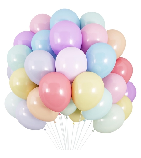 Set 25 Baloane din Latex, Flippy, Model Party, 13 cm, Multicolore, Culori Pale, 1 g