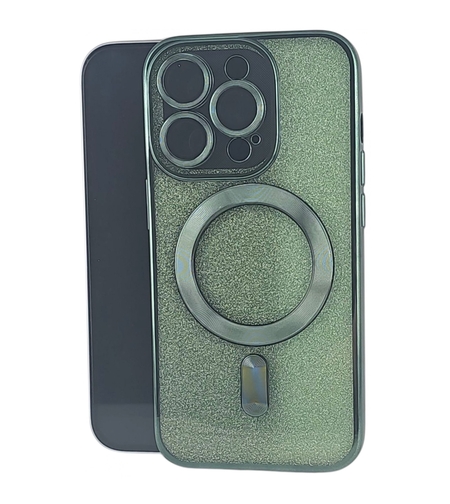 Husa de Protectie 2 in 1, Vafy, pentru Apple iPhone 14 Pro, Compatibila MagSafe, Magnetica, cu Protectie Lentila, din TPU, Verde