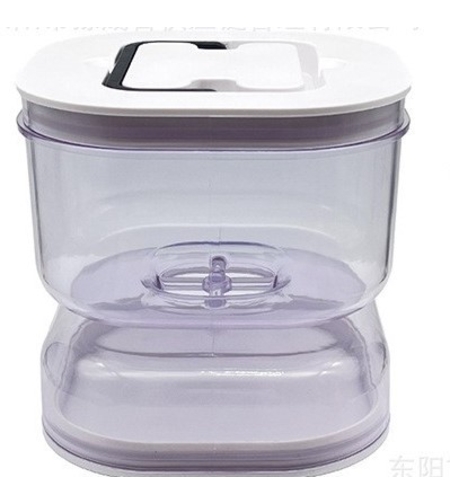 Borcan pentru Muraturi, Flippy, cu Separator pentru Lichide, Ermetic, Termorezistent, Tip Clepsidra, 1400 ml, ABS, Alb, 13.5x9.5 cm