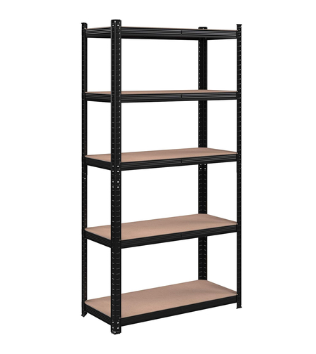 SONGMICS Raft de depozitare metalic, cu rafturi din MDF, 5 polite, max. 875 kg, 180x90x40cm, negru