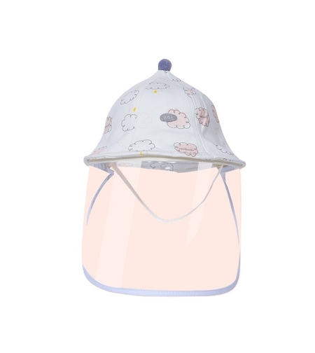 Palarie de Protectie pentru Bebelusi, Vafy, Model cu Norisori Roz, Pescareasca, de Primavara si Toamna, cu Masca si Fermoar, 42 cm, pentru 0-3 Luni, Roz