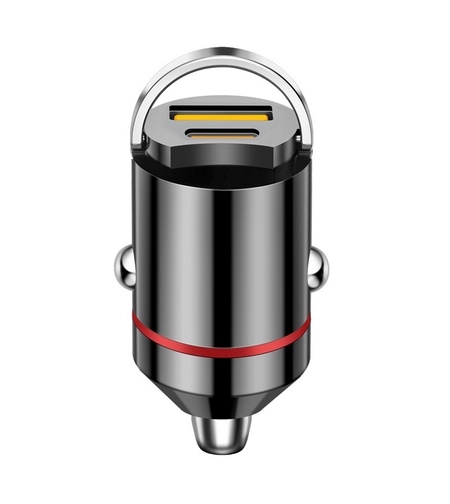 Incarcator Auto 2 in 1, Flippy, Port USB Fast Charge QC3.0 si Type C, PD 30W, Negru