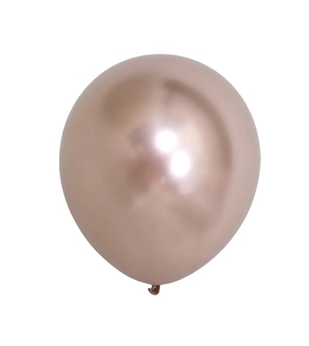 Set 12 Baloane, Flippy, din Latex Chrome, 30 cm, Sampanie