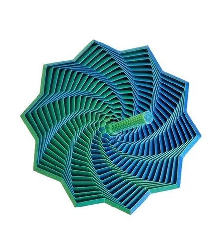 Jucarie Decompresie, Flippy, Model Stea 3D, DuoChrome, Maner Spirala, Turn Magic Geometric, Multiple Forme, Anti-stress, 8.6 cm, Verde/Albastru