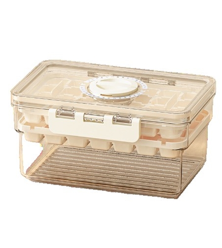 Forma de Gheata, Flippy, Doua Straturi, Inchidere Etans, din PP+PET, 19 x 12 x 9.5 cm, Bej