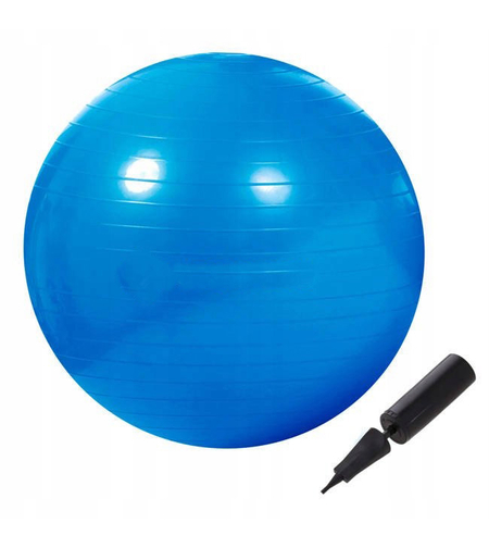 Minge pentru fitness sau yoga 85 cm, pompa inclusa, albastra
