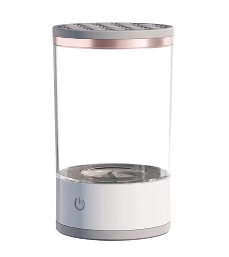 Dispozitiv Portabil de Curatare a Pensulelor de Machiaj, Flippy, Potrivit pentru Pensule de Diferite Dimensiuni, 5V, 7000RPM, Vibratii Sonice, USB, Alb/Transparent, 9x9x16 cm