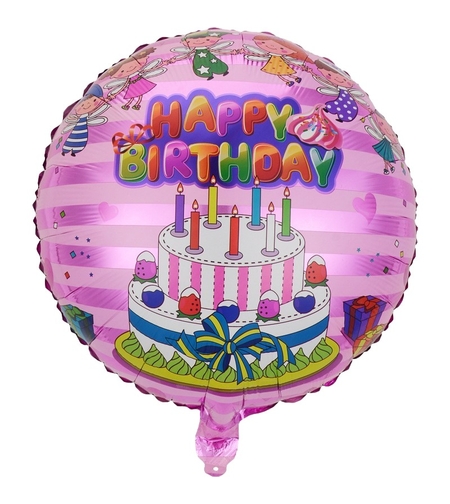 Balon din Folie Metalizata, Flippy, Figurine, Model 1, Happy Birthday, Tematica Aniversare, 45 cm, Ambalaj Individual, Pai Inclus, Umflare cu Aer sau Heliu, Multicolor