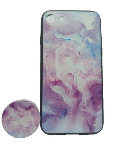 Husa Apple iPhone XR Multicolor Model Galaxie + Popsocket inclus
