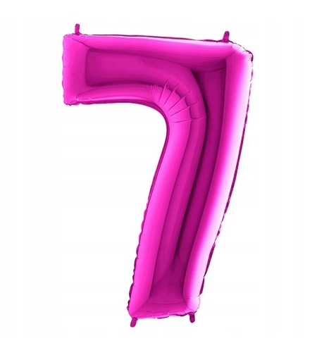Balon din Folie, Flippy, Cifra 7, Tema Aniversare, 81 cm, Ambalaj Individual, Pai inclus, Umflare cu Aer sau Heliu, Bulk, Mov