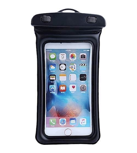 Husa subacvatica Matte Cushion Waterproof Flippy, Snowproof, Universala, cu Snur, pentru telefon sau documente, Negru