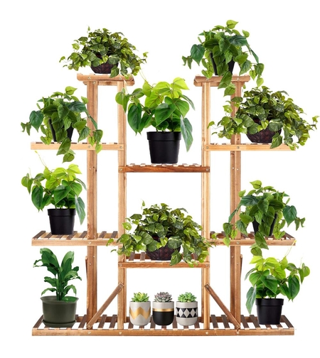 Stand de flori din lemn cu 15 etajere suport GA200, 119x120cm