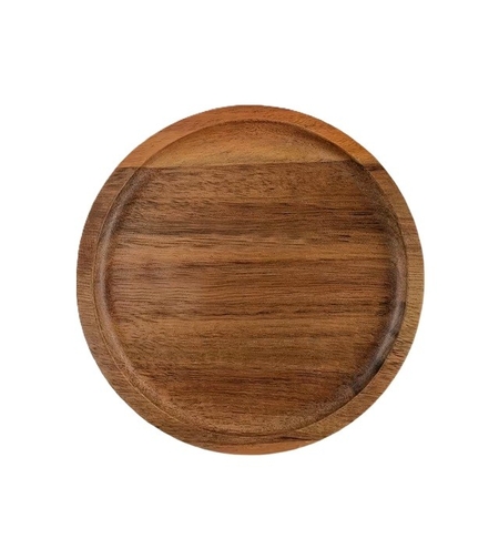 Farfurie din Lemn, Vafy, Rotunda, pentru Alimente sau Decor, 10 x 1.5 cm, Natur