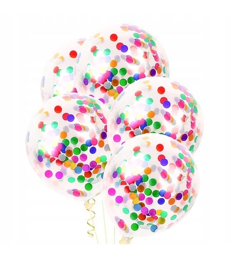 Set 10 Baloane din Latex, Flippy, Model Party Confetti, 30 cm, Multicolore, 2.8 g