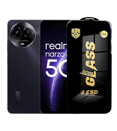 Folie de Protectie pentru Realme Narzo 60x, Vafy, Sticla Securizata ESD, Margini Negre, Rezistenta la Zgirieturi, Antistatica, 0.35 mm, Transparenta