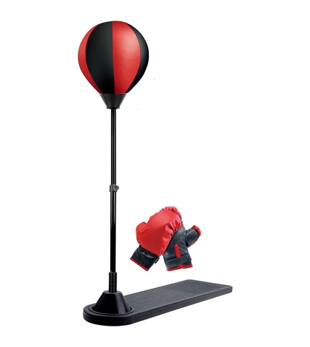 Jucarie Interactiva, Flippy, Model Sfera de Box de Picior, Manusi Incluse, Inaltime Reglabila, +3 Ani, 120 x 25 x 52.5 cm, Rosu/ Negru