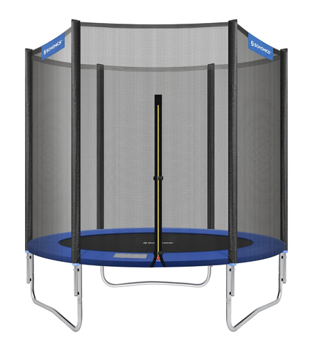 SONGMICS Trambulina pentru copii cu plasa de protectie exterioara, diametru 183 cm, 100 kg, albastru