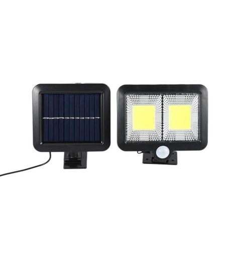 Lampa solara Flippy cu senzor de miscare, 108 COB LED, 2 grile, ip65, negru