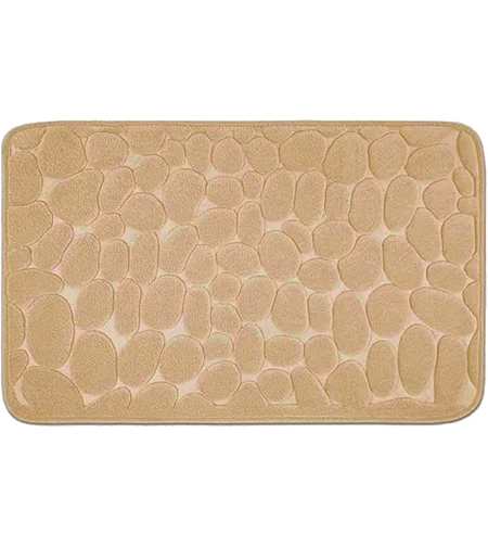 Covoras pentru Baie Antiderapant, Flippy, Uscare Rapida, Model 3D Piatra, 40x60 cm, Bej