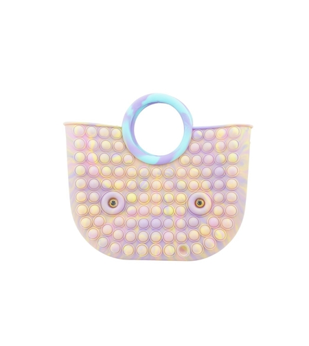 Jucarie Antistres din silicon Flippy, Pop It Now And Flip It, Geanta mare, 28 cm, Multicolor, Model 6 V2