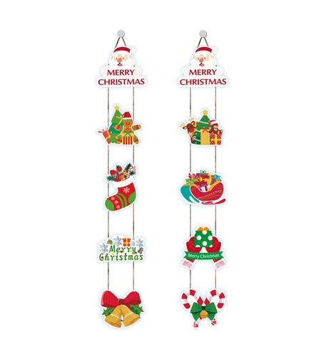 Set 2 Decoratiuni de Craciun, Flippy, de Agatat, pentru Usa, Sfoara Inclusa, 21 cm/28 cm, din Hartie 350g, Multicolor