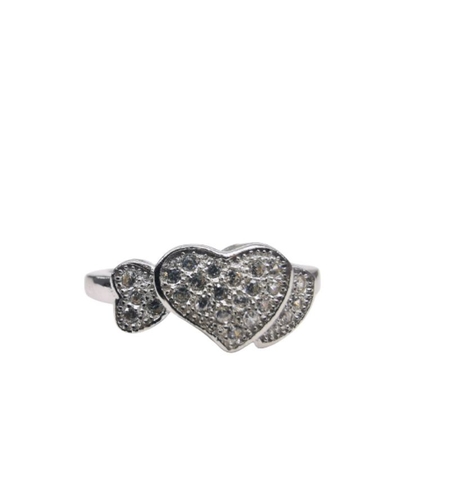 Inel, Jolie Silver, Argint 925 Inimi cu Pietre M 49