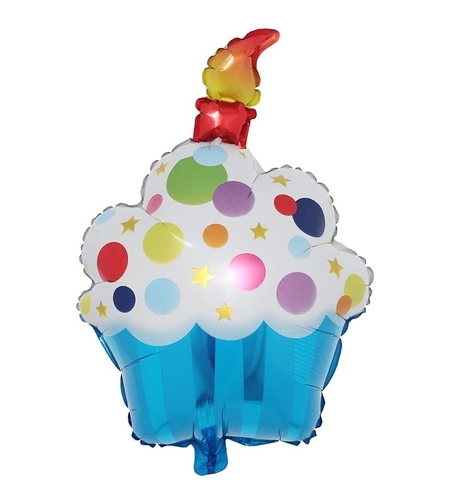 Balon din Folie Metalizata, Flippy, Figurine Dulciuri, Model 1, Tematica Prajitura Aniversara, 68x44 cm, Ambalaj Individual, Pai Inclus, Umflare cu Aer sau Heliu, Multicolor