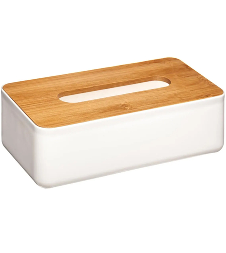 Cutie servetele 5Five Natureo cu capac detasabil, polipropilena, 26x13x9 cm, alb