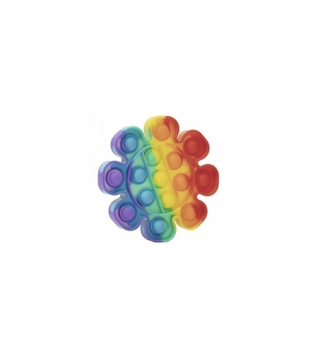 Jucarie antistres din silicon, Pop It Now and Flip It, Floare, Multicolor, Model 2
