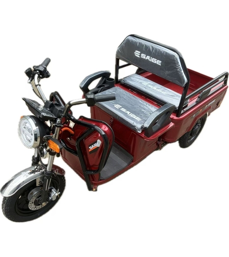 Triciclu Electric de Marfa XPB, Saige, Viteza Maxima 25 km/h, Motor 1600W, Baterie 60V/20Ah, Fara Permis, Mototricicleta Electrica de Transport, Rosu