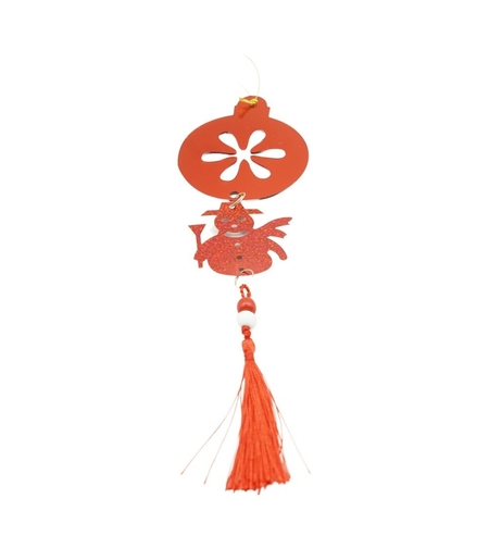 Ornament brad, Flippy, Rotund, Om de zapada, Rosu, Lucios, 10*28CM, Acril, Interior/ Exterior