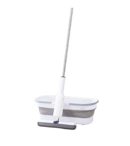 Set Mop Telescopic cu Galeata Pliabila, Flippy, Gri, 32 cm, Maner Reglabil 140 cm, Sistem de Stoarcere Usor si Eficient