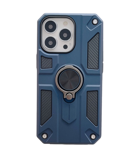 Husa protectie Vafy compatibila cu Apple iPhone 13 Defender Model 5 cu suport prindere inel,Albastru