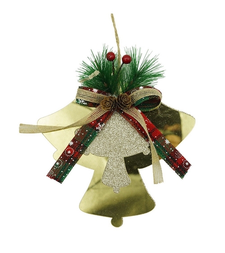 Ornament brad, Flippy, Clopotei, Auriu, Lucios, 16*17CM, Acril, Interior/ Exterior